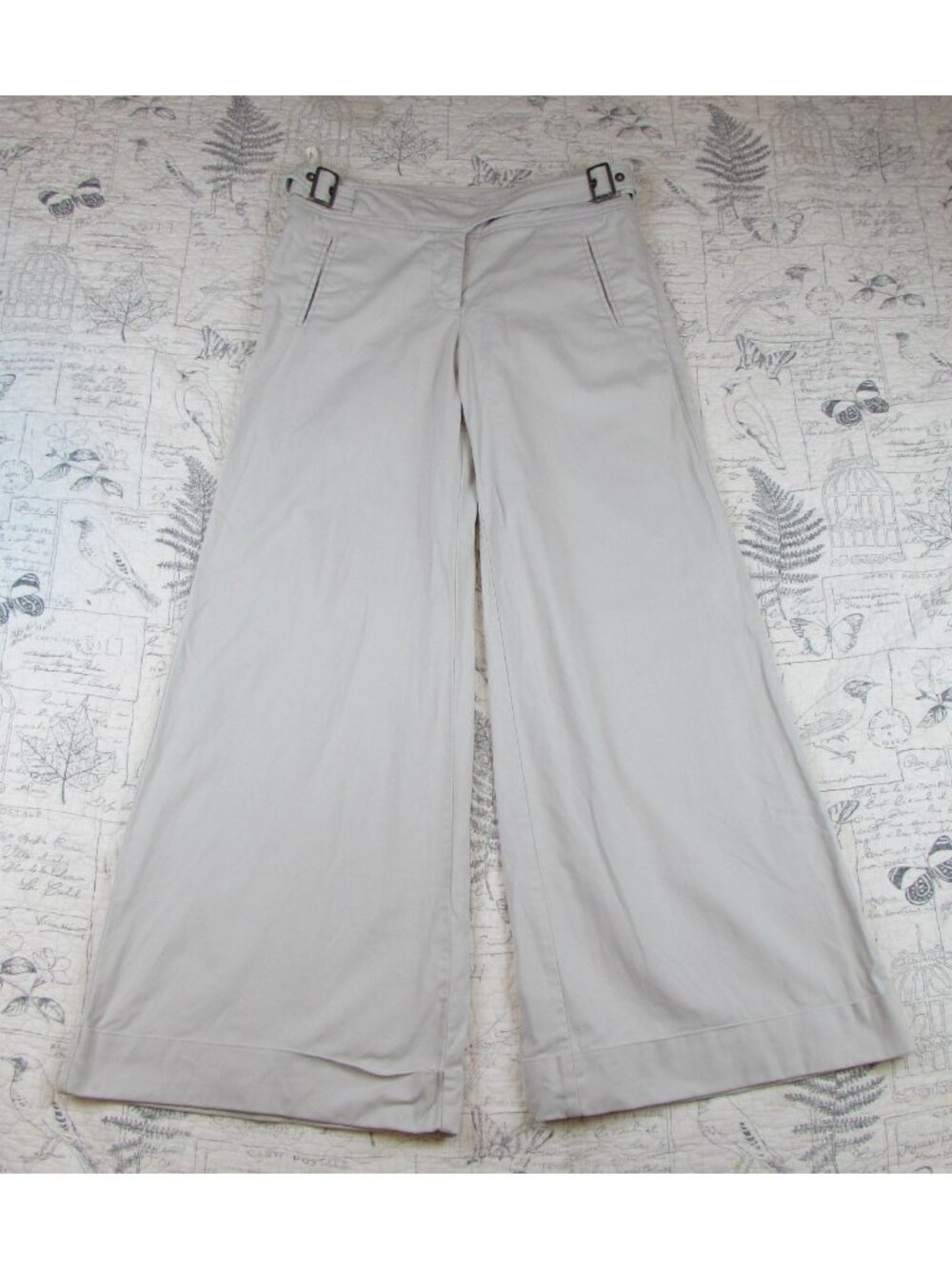EUC Anthropologie Elevenses Mid Rise Wide Leg stretch Utility Pants size 10